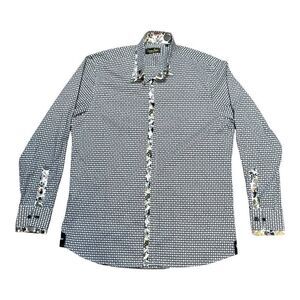 Banana Lemon Long-Sleeve Patterned Button-Up Shirt L Houndstooth Floral Paisley